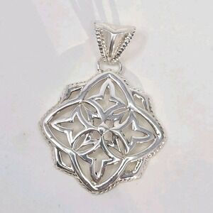 Vintage Milor Italy Sterling Silver 925 Filigree Flower Pendant –‎ 2" 12g